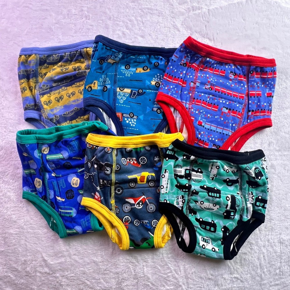 MooMoo Baby 6 Pack Potty Training Underwear 4T Transportation Trains Cars Trucks